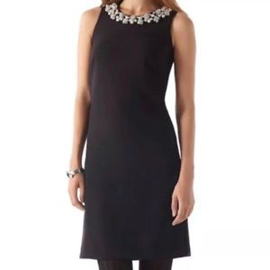 WHBM Embellished Neckline Black Dress